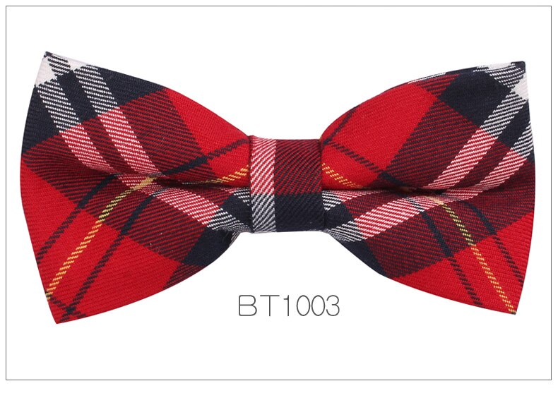 Nœud papillon à carreaux de Style anglais pour hommes et femmes, décontracté coton, ajustable, pour garçons et filles, pour mariage: BT1003