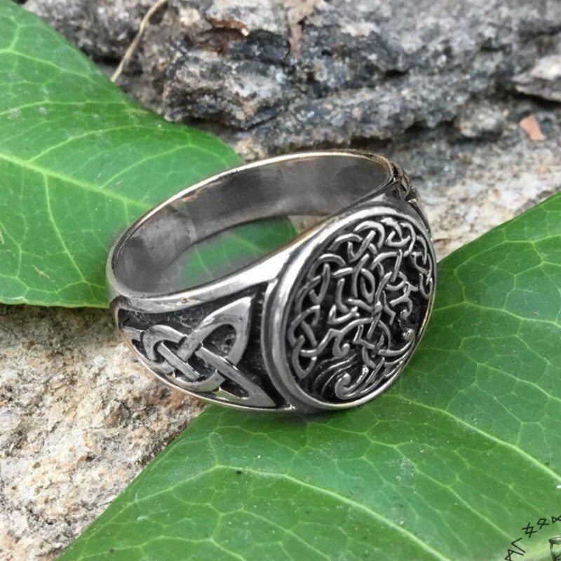 Viking yggdrasil livets träd ringar för kvinnor män vintage keltisk knut punk gothic goth fingerringar smycken tillbehör