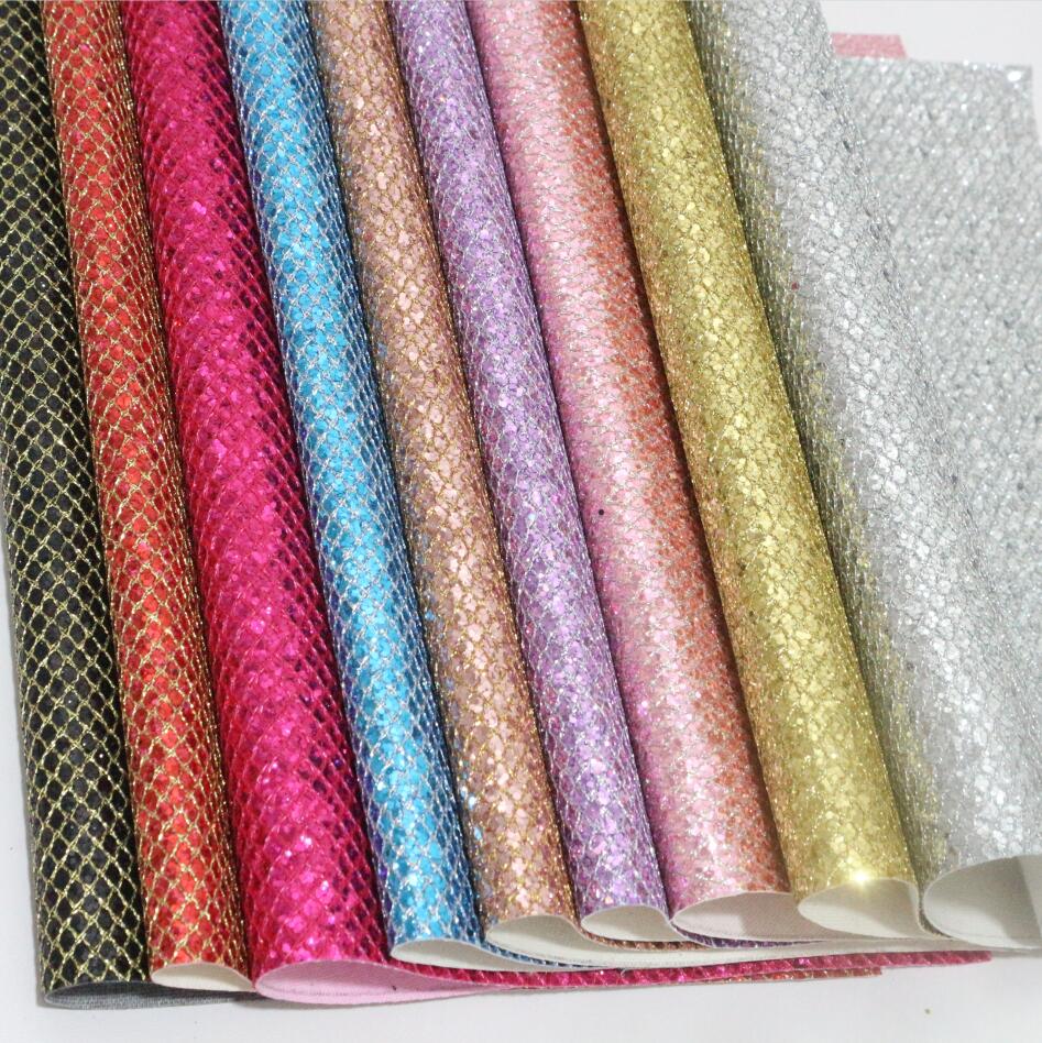 1 stk  a4 størrelse 21 x 29cm rutenett glitter lær ark syntetisk pu lær stoff gjør-det-selv tilbehør håndverksutstyr