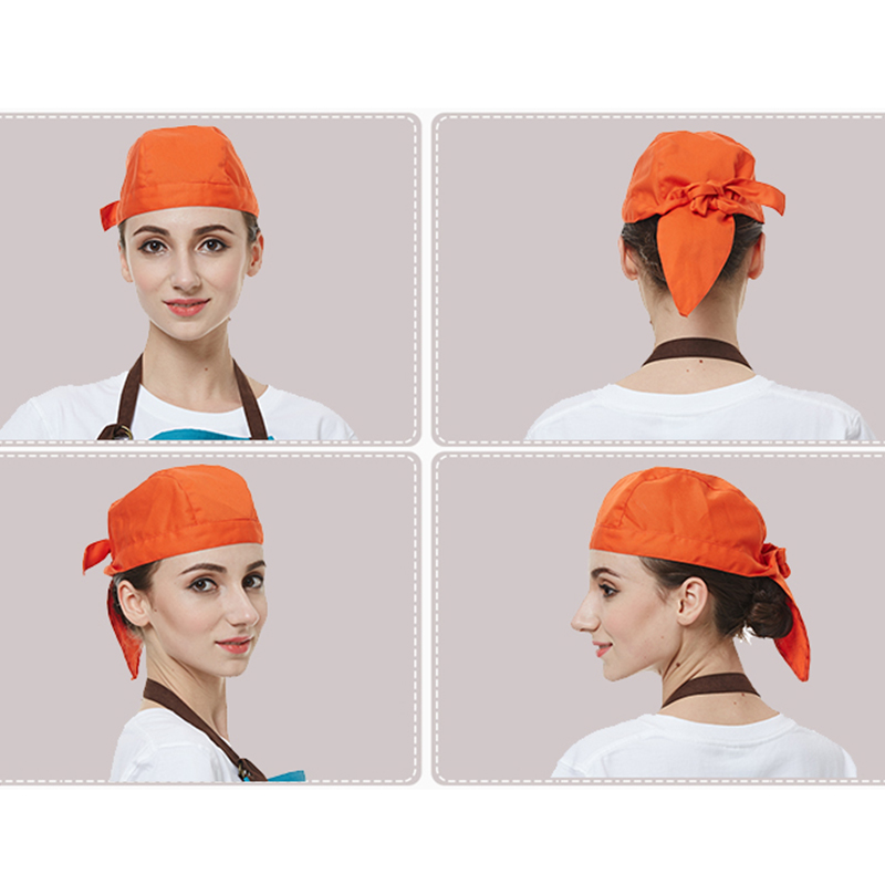 Women&#39;s chef Hat hotel kitchen restaurant cap waiters Ribbon Hats for man and woman adjust funky chief hats