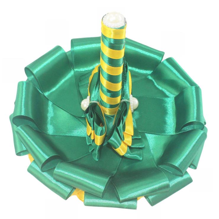 EillyRosia Sounth Africa Bridal Bouquet Yellow Green Handmade Contrasting Ribbon Wedding Bouquet for Bridesmaid Holding Flowers