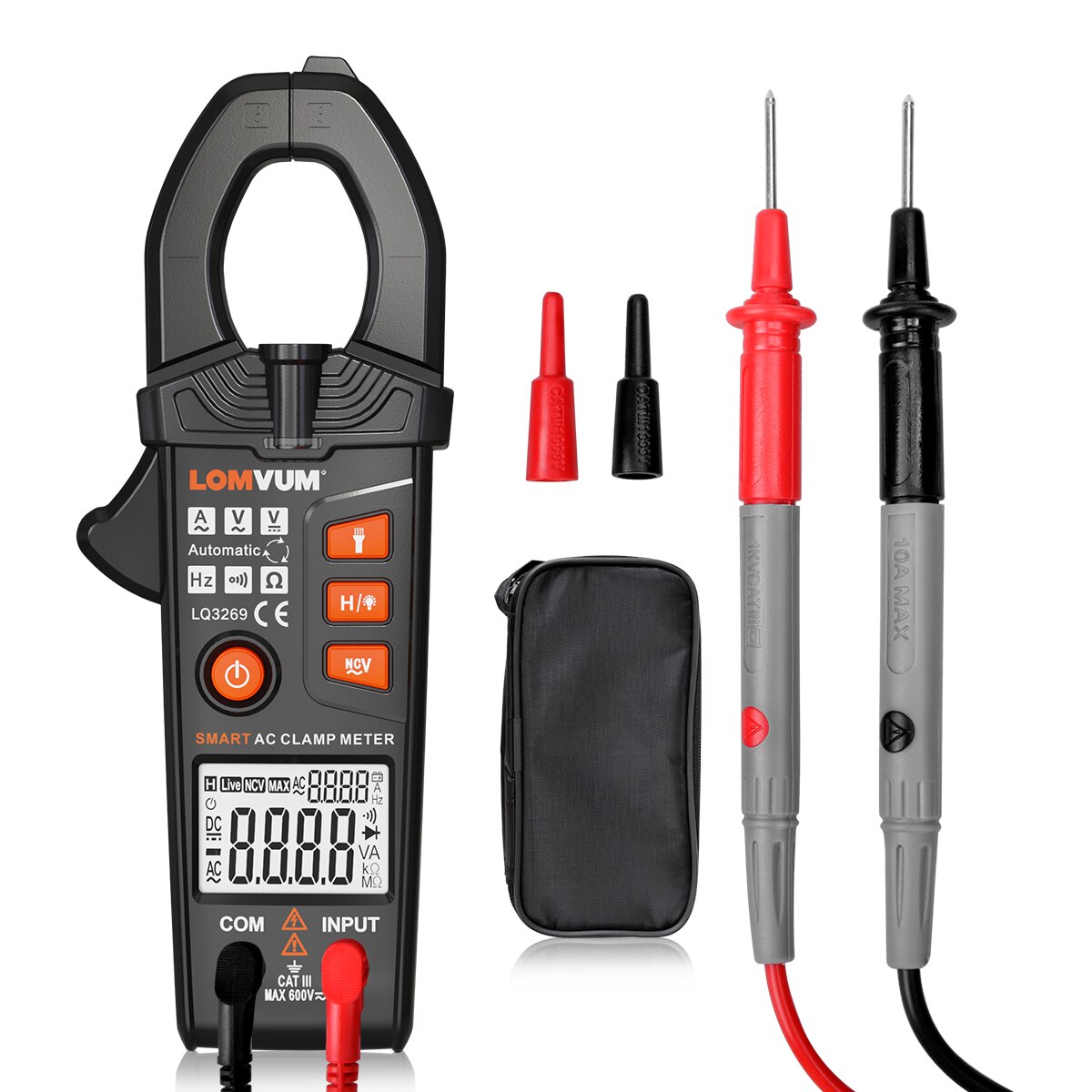 Automatische stroomtang, ACM91 1mA AC/DC stroom digitale stroomtang True RMS 6000 tester a bassa impedenza