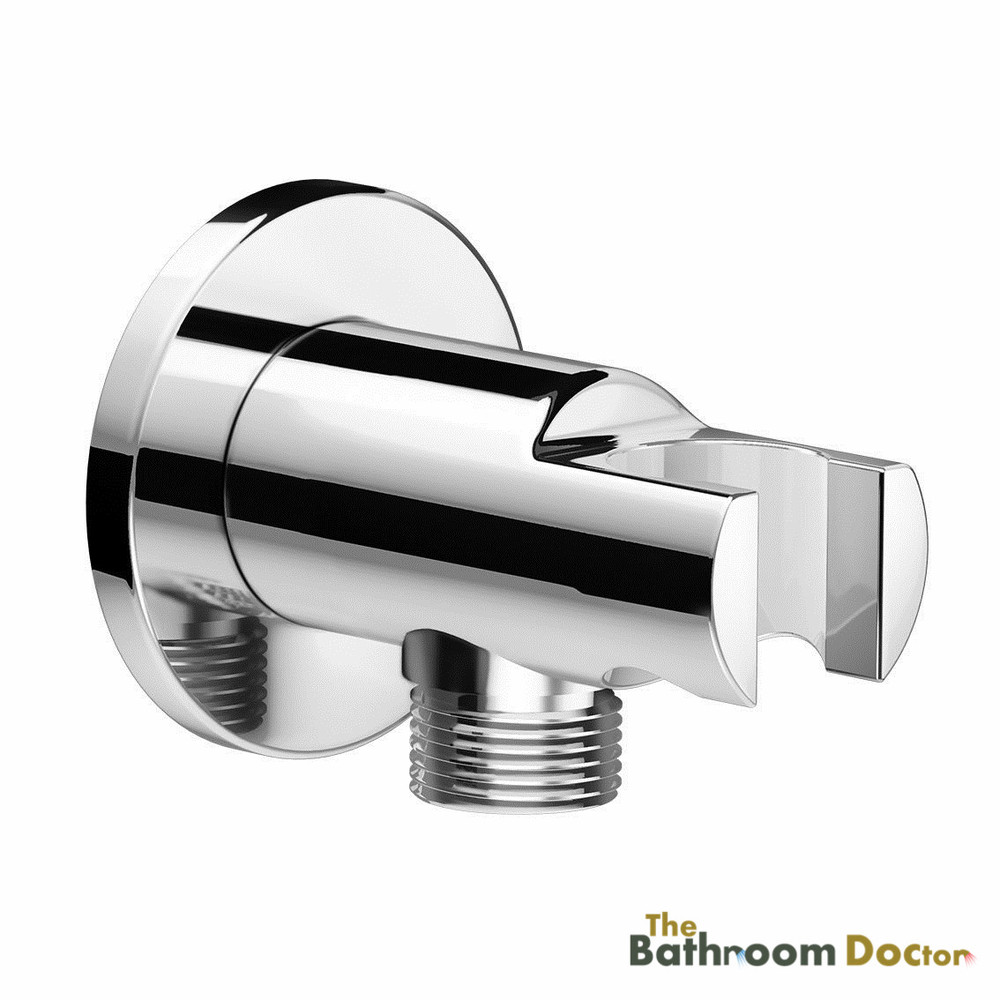 Ronde Chrome Badkamer Muur Connector Beugel Douche Stopcontact voor Hand Held Mixer Douchekop Slang 04-012