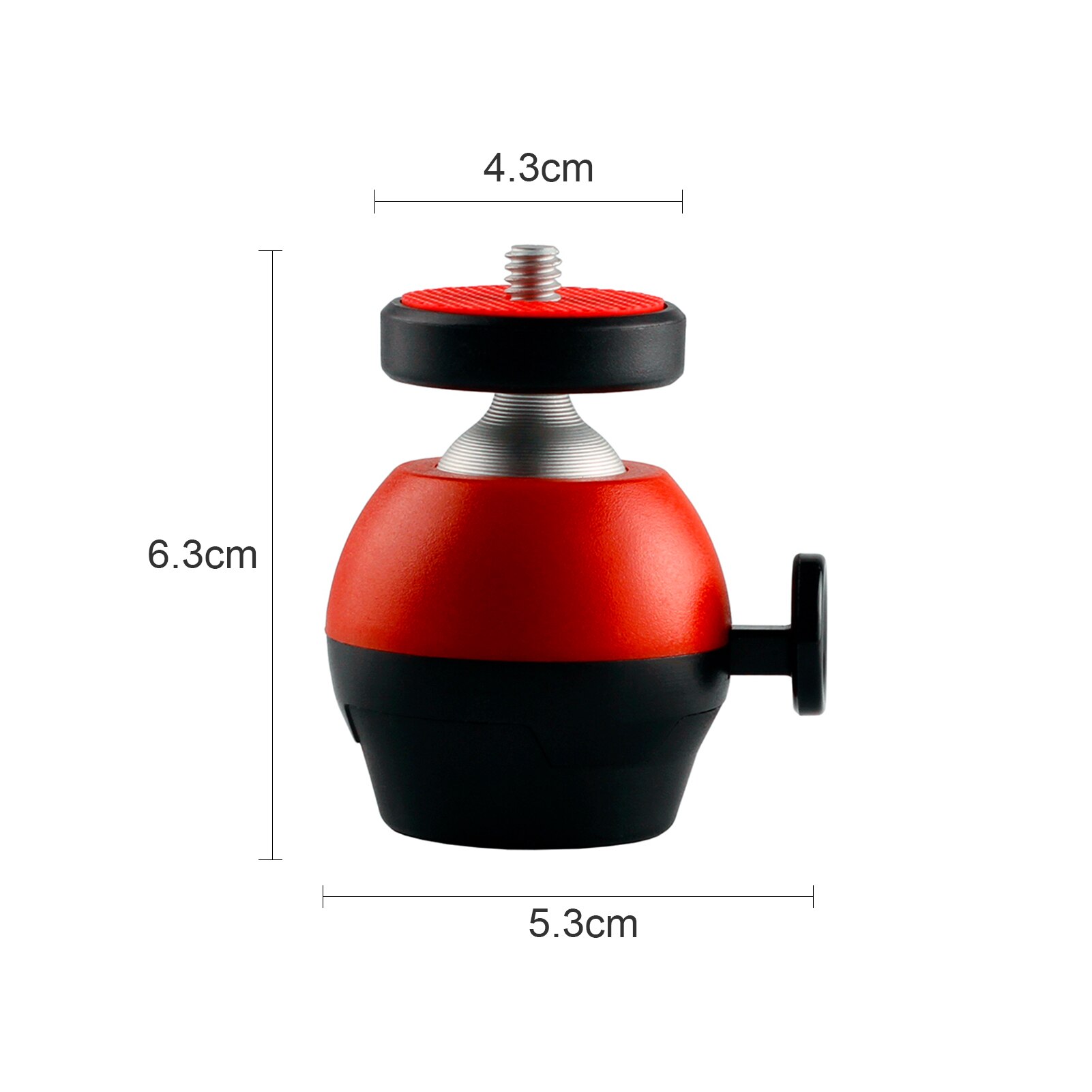 Mini tripé para câmera com cabeça de esferas, com tecnologia cnc de 360 ° giratório e interface universal de 1/4 polegadas para dslr slr, montagem de tripé