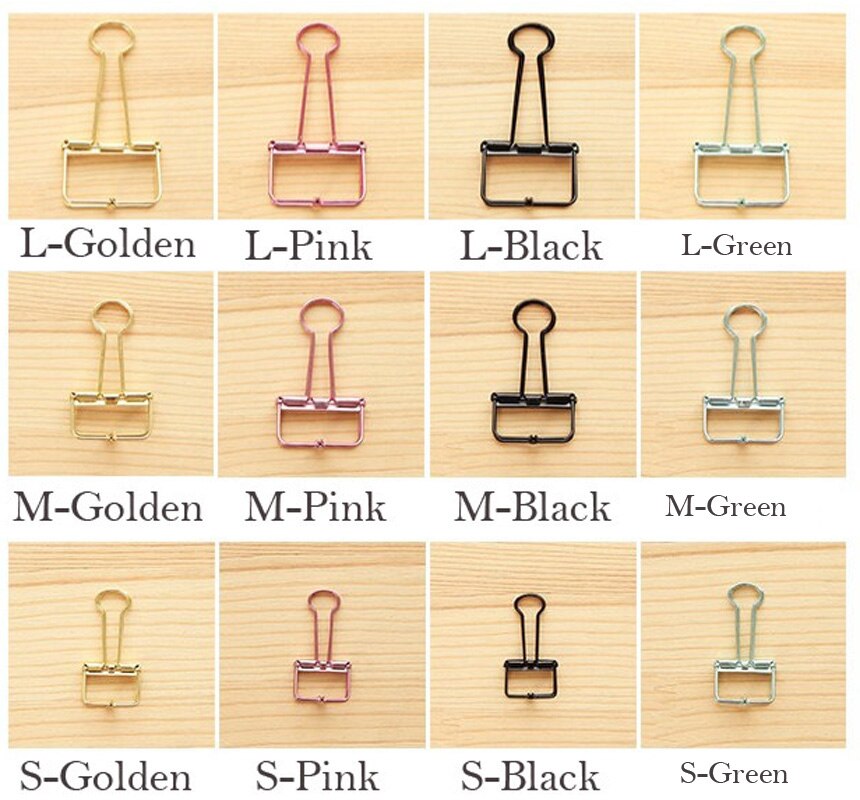 Colorful Metal Hollowed-out Binder Clip Paper Clips Clamp Foldback Clip for Notebook Diary Office Supplies Cute DIY Stationery