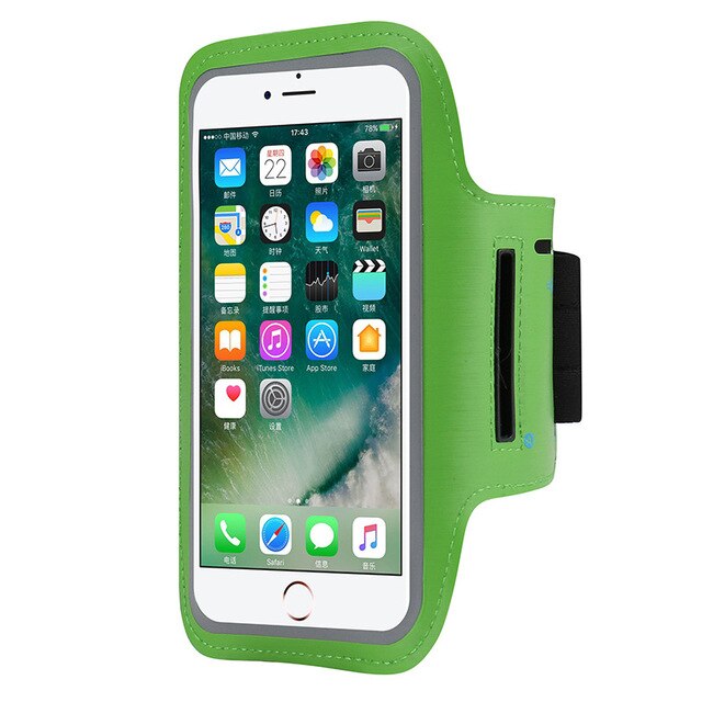 Sport Armband Riem Telefoon Case Arm Band Voor Iphone 12 11 Pro Max Xr 6 7 8 Plus Voor Note 20 10 S10 S9 Gym Armband Onder 6.5 Inch: green