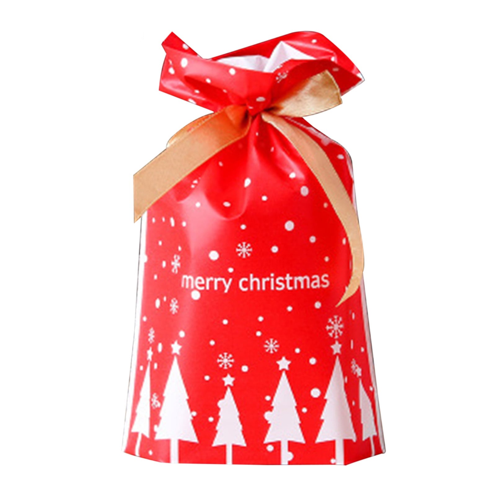 50pcs Christmas Candy Bags Xmas Decorations Santa Bag Navidad Xmas Bags Cristmas Cookies Packing Bag 15x23.5cm: Orange
