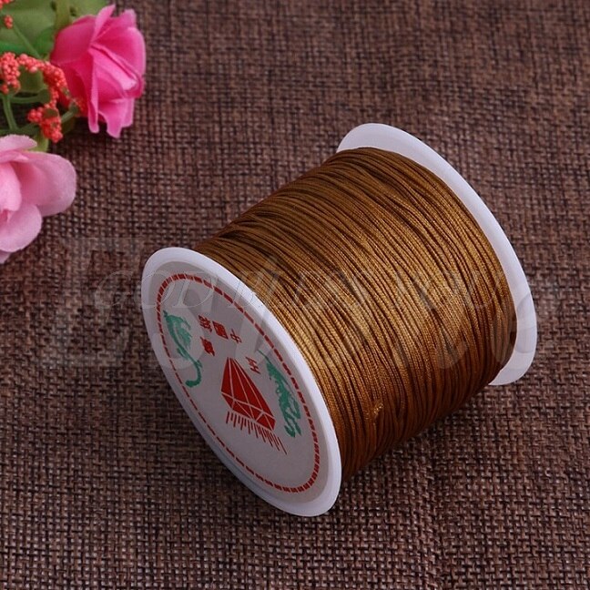 1Roll 0.8mm 45M Nylon Chinese Knot Macrame Bracelet Braided Cord Thread String: Yellow