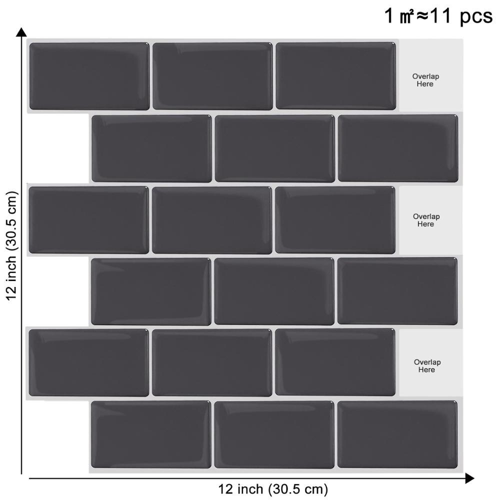 EasyTiles Peel And Stick Kitchen Splash Plate Tile, Household Waterproof And Antibacterial Self-Adhesive Wall Tiles-1 Sheet: TB80060