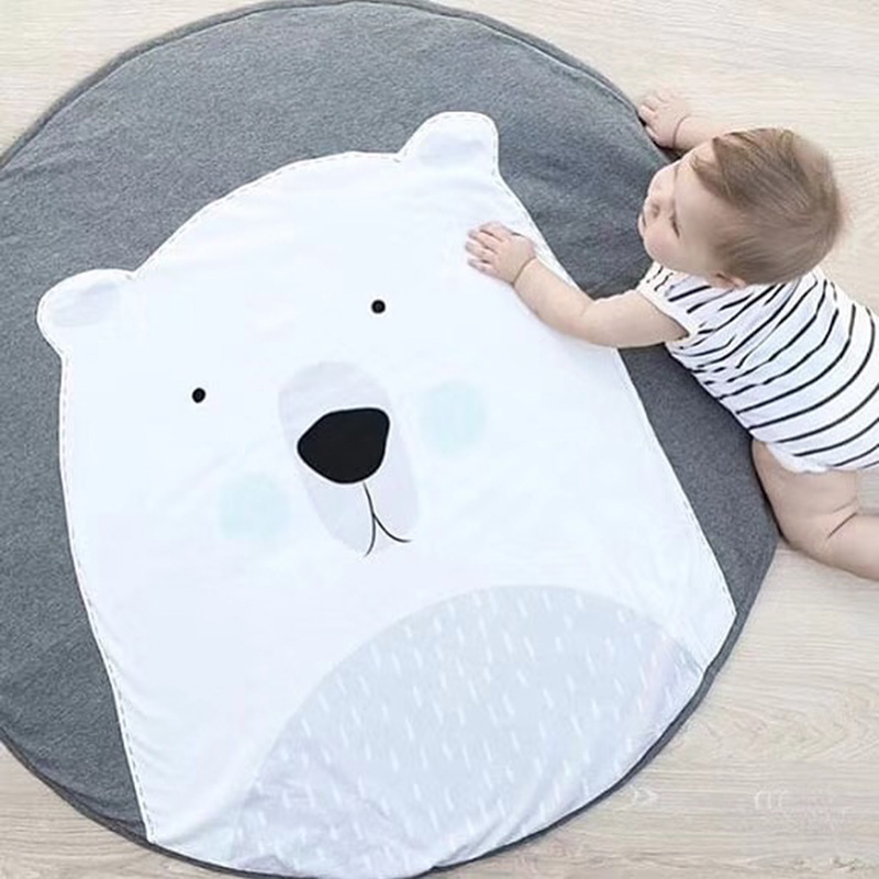 Cartoon Olifant Baby Deken Baby Speelmatten Peuter Kids Kruipen Ronde Tapijt Tapijt Nordic Kids Bed Room Decor Foto Props: 8