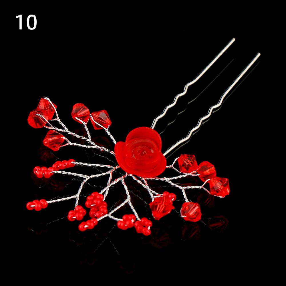 1 Stuks Bruids U-Vormige Pin Metalen Barrette Clip Haarspelden Strass Parel Vrouwen Haaraccessoires Bruiloft Kapsel Tools: Goud