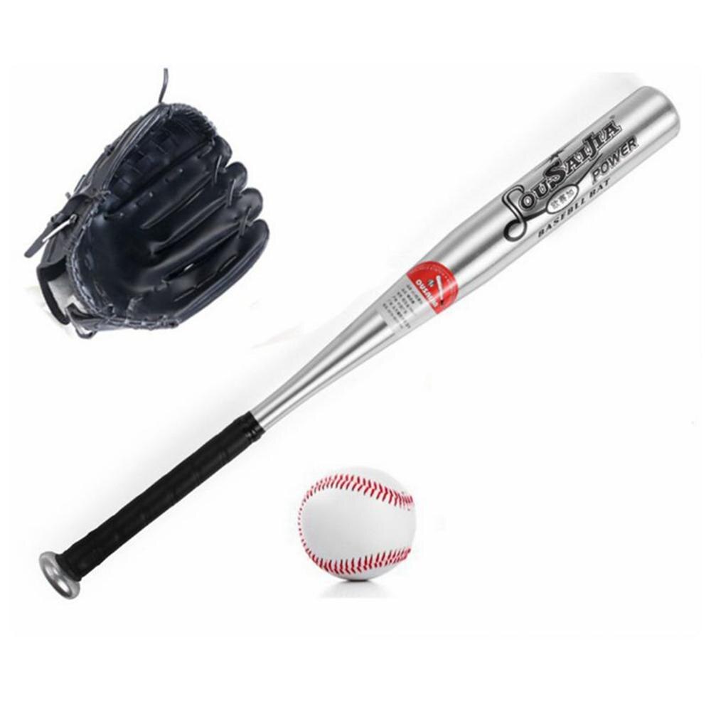 1set aluminium baseball bat handschuh ball bate taco hardball 24 zoll für kinder jünger als 12 softball bat kind kinder: Black