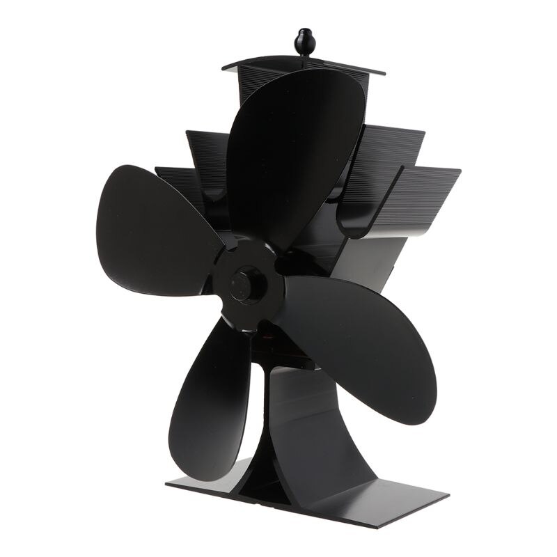 Home Silent Stove Fan with 4 Blades Heat Powered Electrical Fan for Fireplace