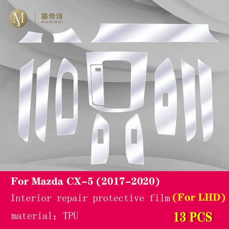 For Mazda CX-5 Car Interior Center console Transparent TPU Protective film Anti-scratch Repair film Accessories Refit: For LHD