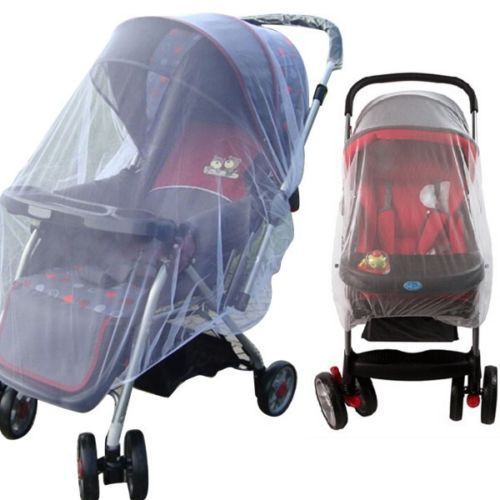 Crianças bonito carrinho de bebê pushchair mosquito inseto net malha segura buggy whtie capa para bebê infantil berço rede