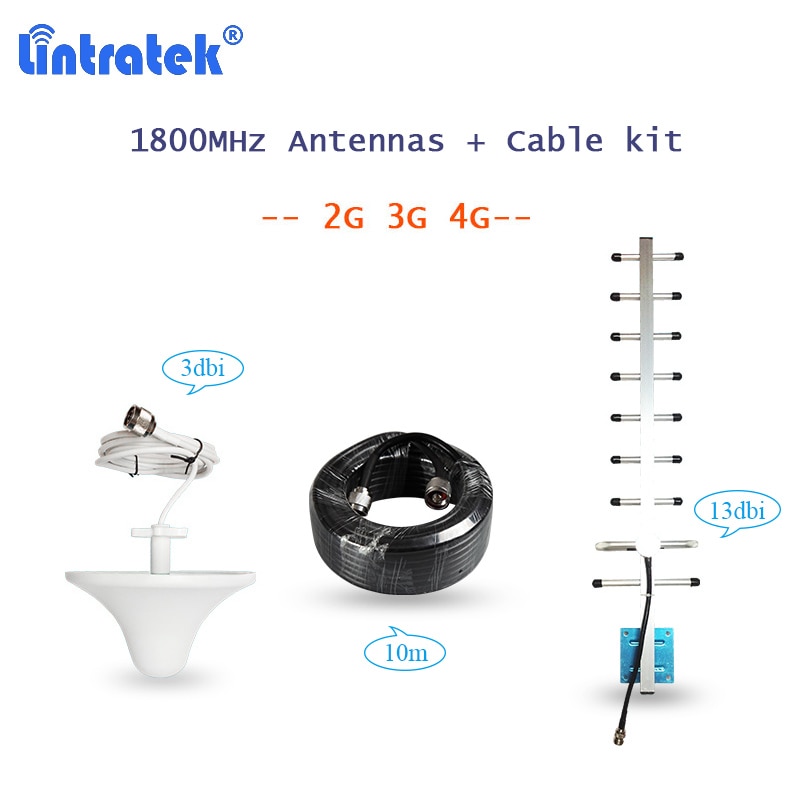 Outdoor Yagi Antenna lte 1800+Indoor Ceiling Antenna DCS+10m Cable for Cellphone Signal Booster 2G/4G Band 3 Accessories set S19