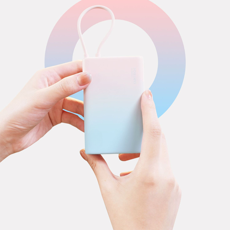 Para iphone cabo embutido power bank 10000mah 22.5w tipo-c carregamento rápido powerbank portátil powerbank