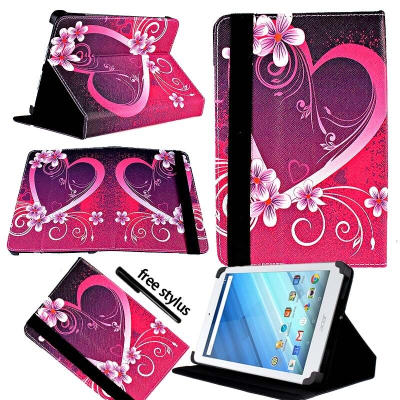 KK&LL para Acer Iconia One 8 pulgadas B1-810 B1-811 B1-850 B1-860 de cuero para Tablet inteligente: Love Heart