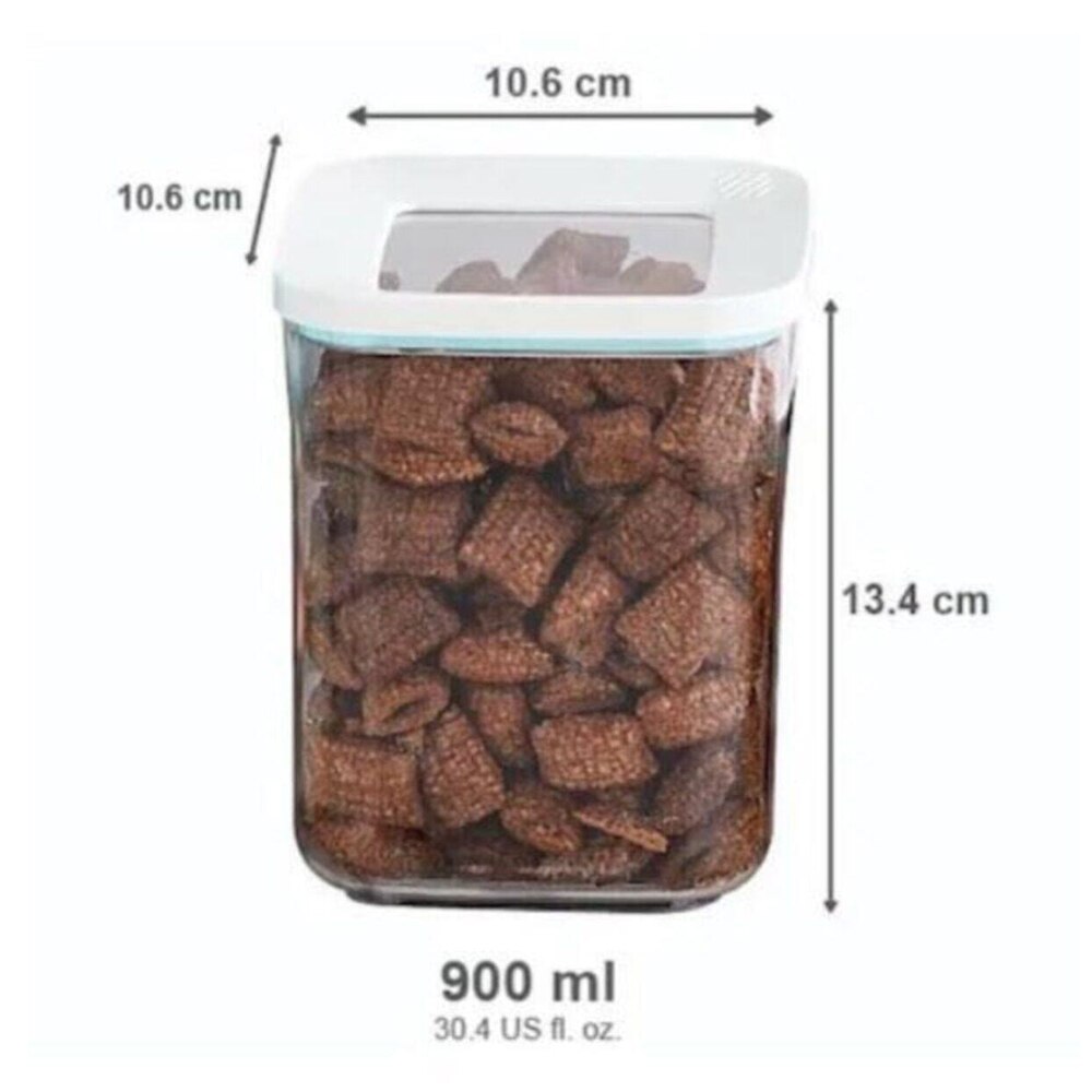 Kitchen Organizer And Storage Container Kitchen Storage Jar Fridge Box Food Vacuum Rice Dispenser Spice Cookie Sugar Plastic Cer: 12 Pcs 900 ml