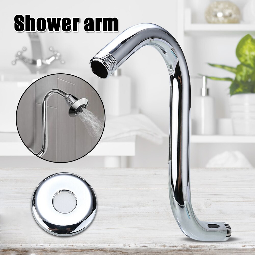 20cm 8Inch S-Curved GooseNeck Shower Arm Stainless Steel High Rise Extension Shower Arm Bathroom Faucet Accessory: Default Title