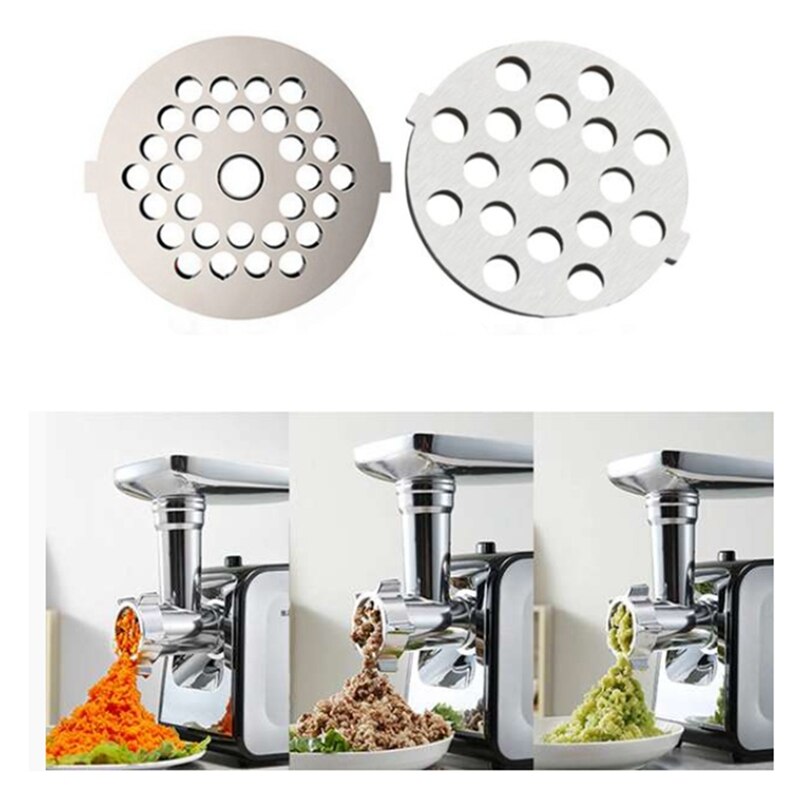 Meat Grinder Attachment, Mincer Plate Disc Knife 5mm and 7mm, Hole Meat Grinder Parts, Kitchen Appliance (2 PCS)