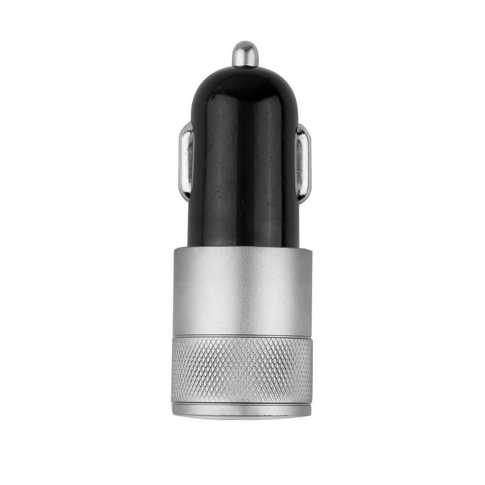 Mode 12V 24V 2.1A 1.0A Aluminium Dual Usb 2-Poort Usb Universele Auto Adapter Voor Normale Usb telefoon Oplader Quick: Black