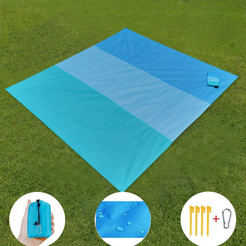 Summer Portable Pocket Picnic Waterproof Mat Sand Beach Mat Outdoor Camping Hiking Equipment Folding Blanket Tent Cover