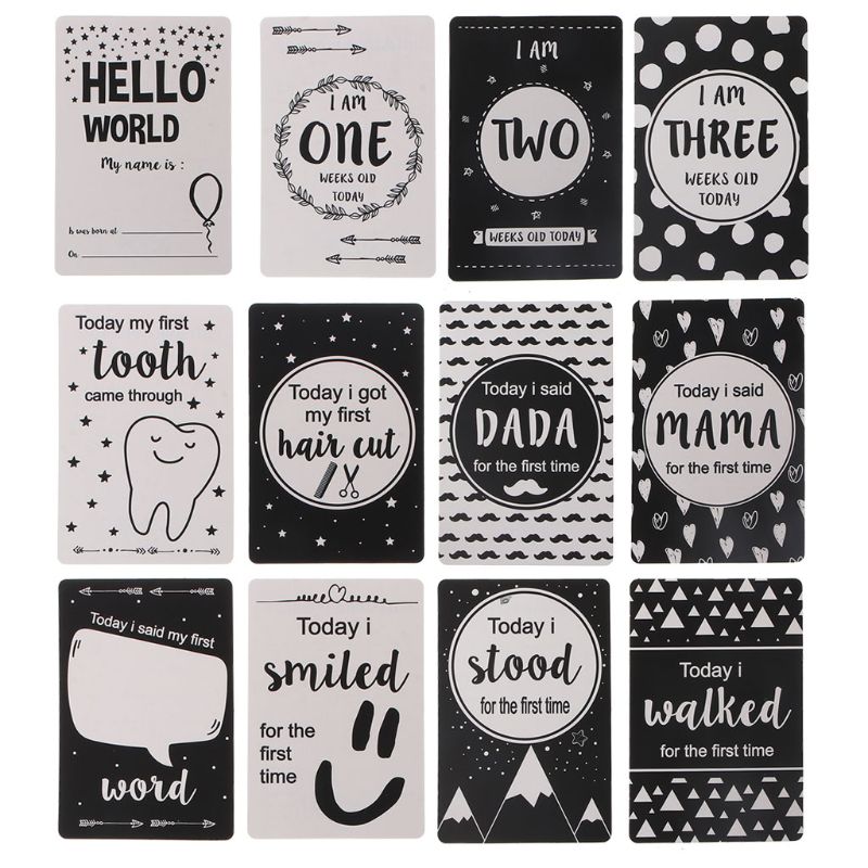 First Year Baby Monthly Milestone Photo Sharing Baby Belly Stickers Birth to 12 Months and 8 Bonus Achievement Stickers: 15