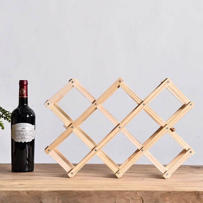 Wine Racks Wooden Wine Bottle Holder 10 Bottle Holder Mount Bar Display Shelf Folding Wood Organizer Wine Racks Men