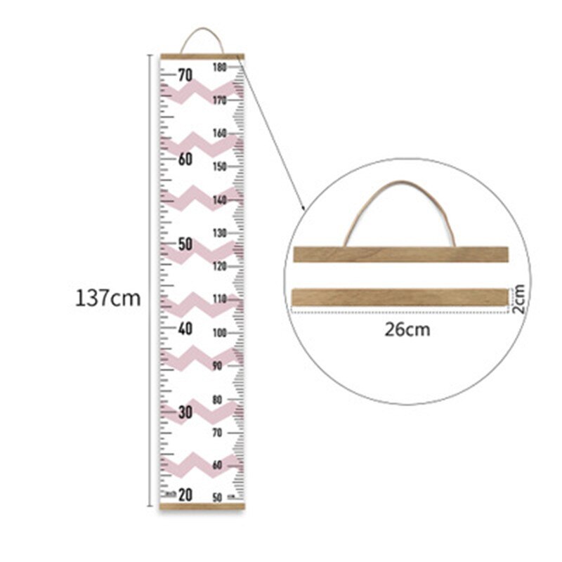 Wooden Wall Hanging Child Growth Ruler Stadiometer Removable Height Wall Stickers Baby Kids Room Nursery Growth Chart Home Decor: HR007
