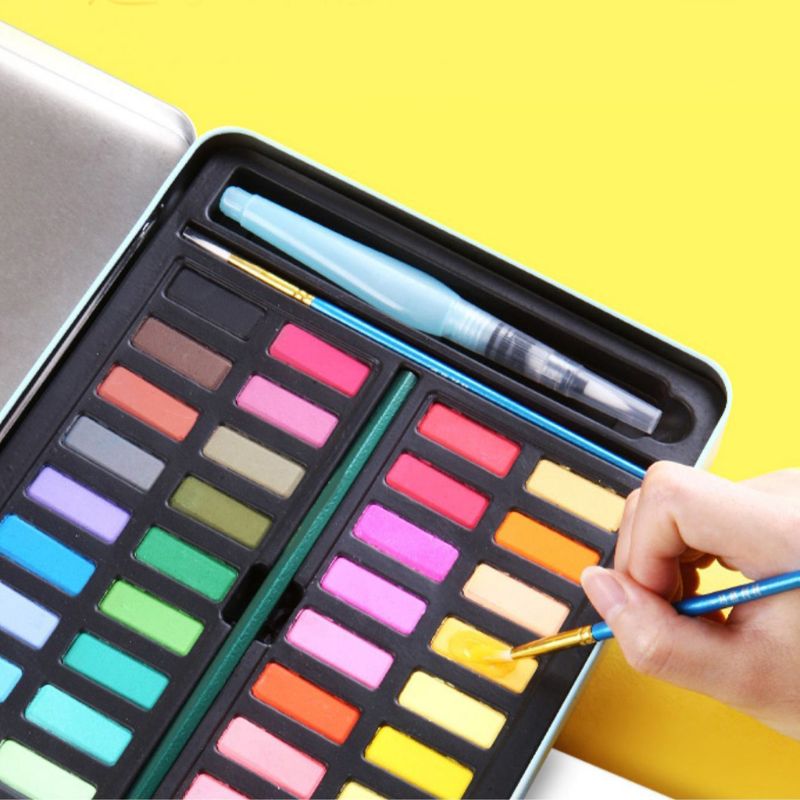 Solide Aquarel Verf Set 36 Kleuren Art Set Met Water Borstel Pen Aquarel Pigment