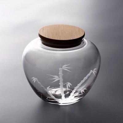 WIZAMONY Borosilicate Glass Tea Caddy Tea Jar Canister Portable Travel Storage Bottles Sealed Tank Jar Food Candy Jar: B