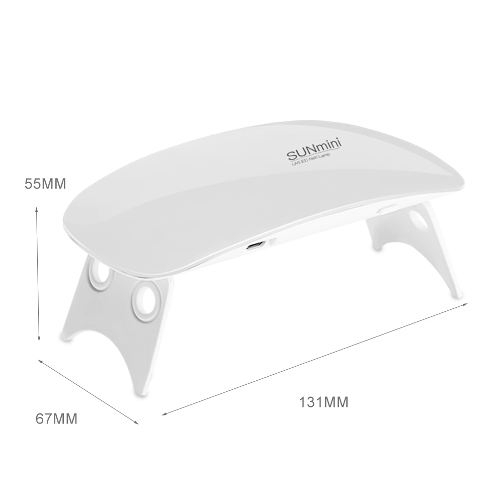 SUN mini-secador de uñas para esmalte de Gel, lámpara UV LED portátil de 6W con Cable USB para manicura, color rosa o blanco