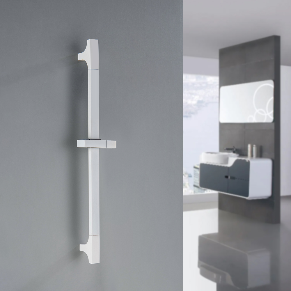 Wall Mounted Adjustable Slide Shower Bar Bathroom Shower Riser Sliding Bar Set with Hose and Shower Black Gold Minimalist Style