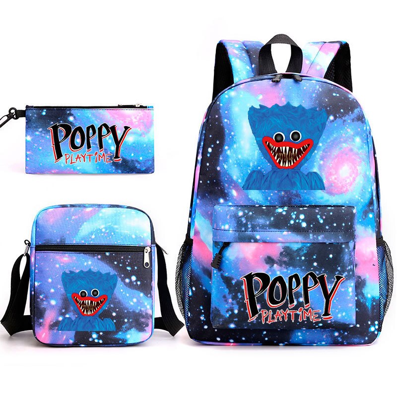 Cute Poppy Playtime Backpack 3pcs/set Boys Girls School Bags Teens Travel Bag Game Huggy Wuggy Student Back to School Book Bag: 3 / Only Backpack