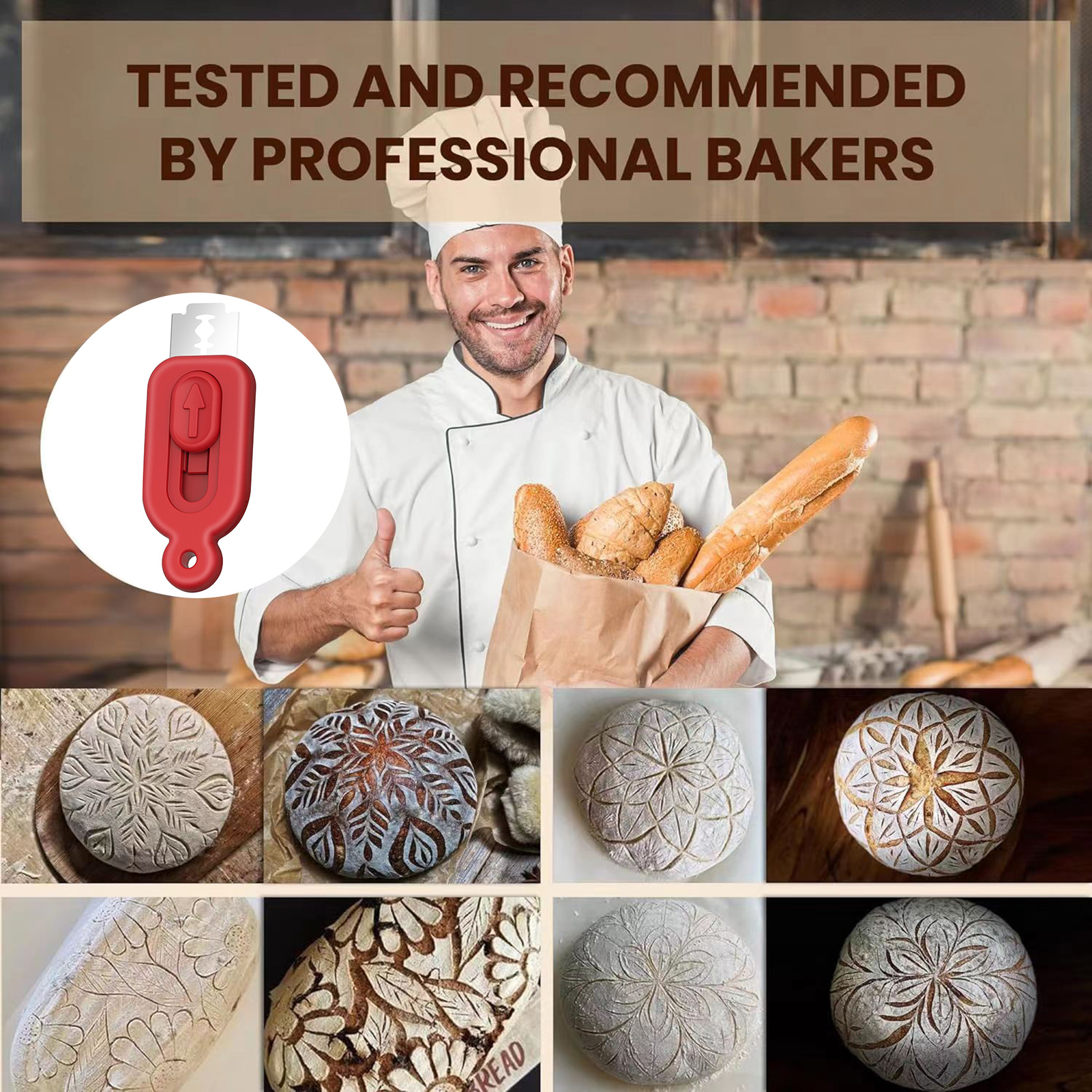 Bread Texture Cutting Knife Reduces Friction and Not Tear the Bread for Bagels Baguettes Fruits