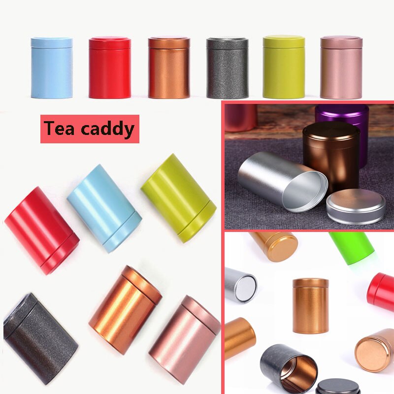1PCS 50g Metal Mini Storage Box Stainless Steel Sealed Small Aluminum Sealed Cans Portable Travel Tea Tin Cans Packaging