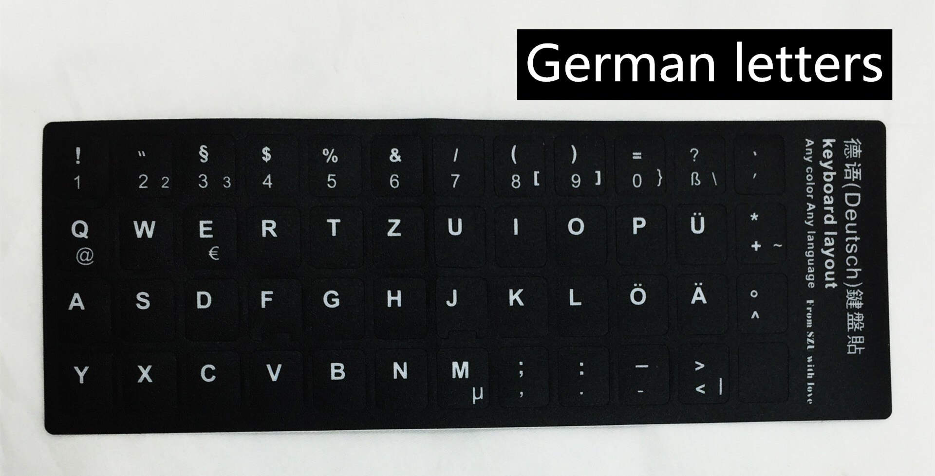 Alle Sprachen Russische Tastatur Aufkleber Englisch Spanisch Deutsch Italienisch für Notebook Computer Desktop Tastatur Abdeckung Aufkleber: German