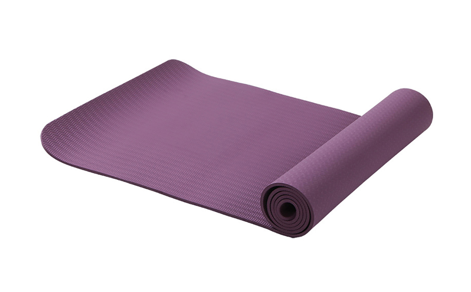 6Mm Tpe Antislip Yoga Mats Voor Fitness Smaakloos Pilates Mat 8 Kleur Gym Oefening Sport Matten pads Met Yoga Tas Yoga Band: plum