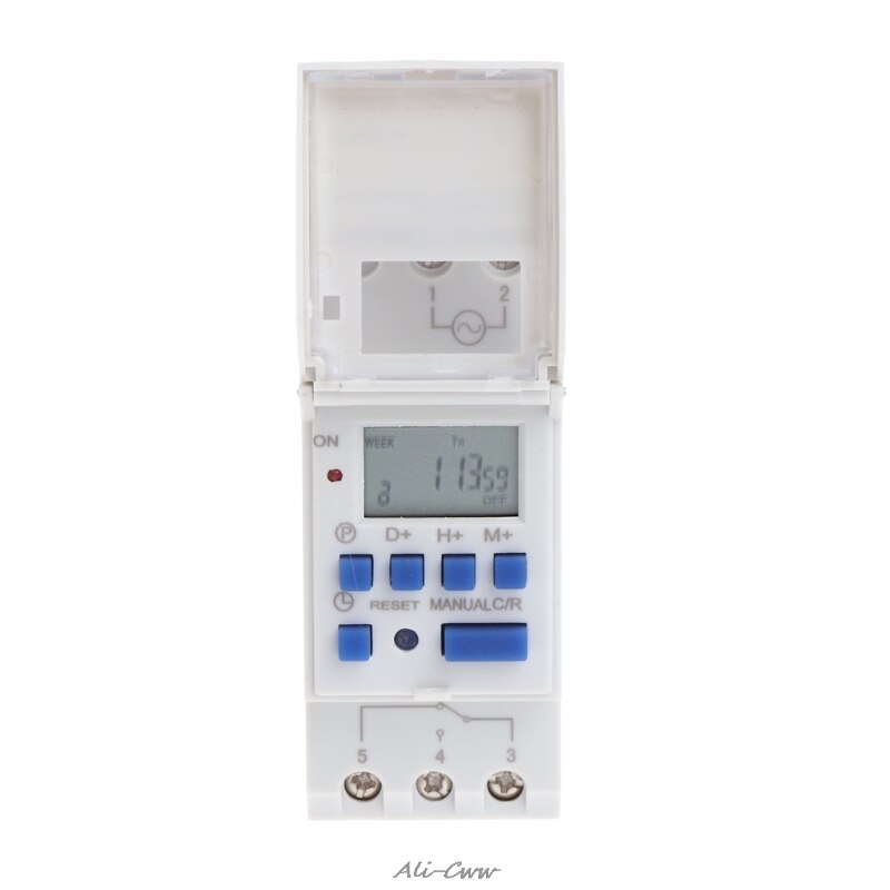AC 220V 16A Digital LCD 7-Day Programmable Timer Time Relay Switch