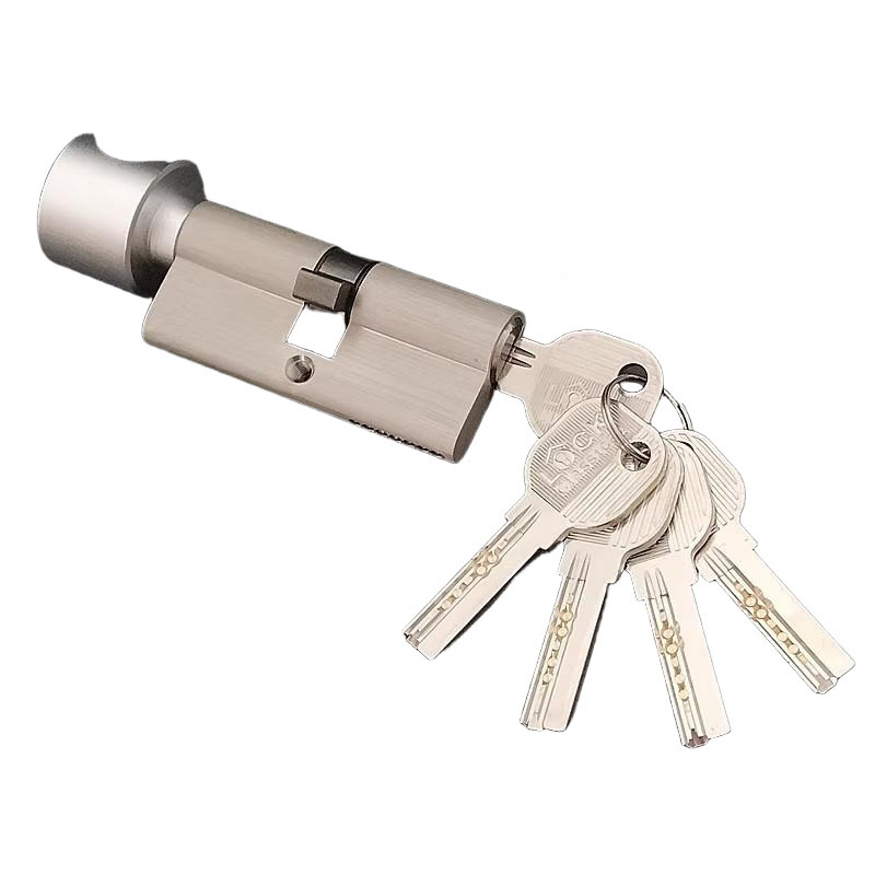 Round handle knob Lock Cylinder height 32mm Length 60-110mm with 5 keys Copper material rust-proof Suitable for wooden doors