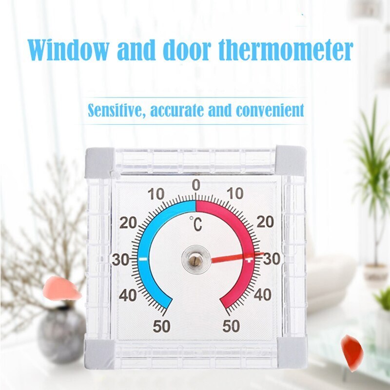 Dial Thermometer Indoor Outdoor Window Wall Temperature Gauge for Greenhouse Garden Home Temperature Monitor for household: white