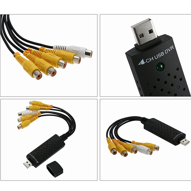 4 Channel USB Video Capture Card DVR For CCTV Camera Monitor DVD 4CH Usb Dvr Cards Board To VHS Video Recording PAL /NTSC