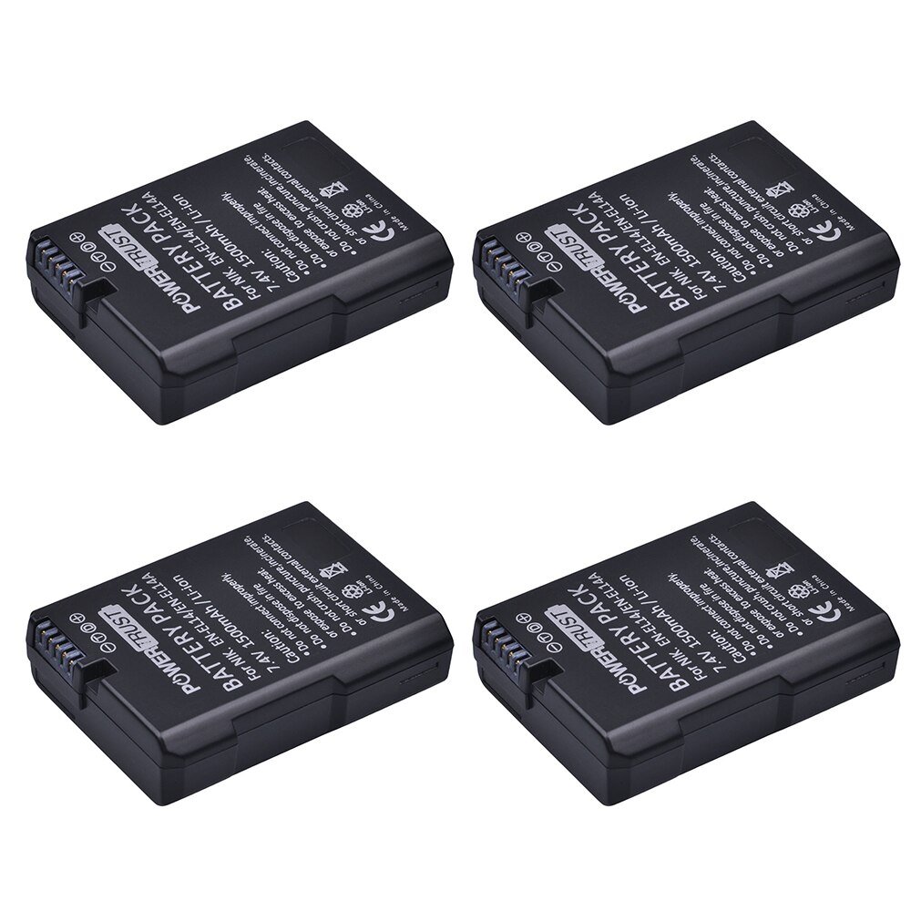1pc 1500 mah en -el14 en-el14a og  el14 batteri til nikon  d90 d300 d5300 d5200 d5100 d3300 d3200 d3100 til coolpix  p7100 p7200: 4 batterier