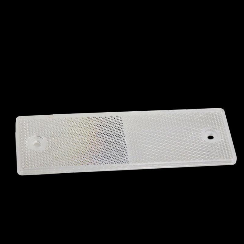 1 PCS Adhesive Plastic Reflector Car Warning Plate Stickers Sign For Car SUV Truck Motorcycle Safety Reflective Strips Red/white: White