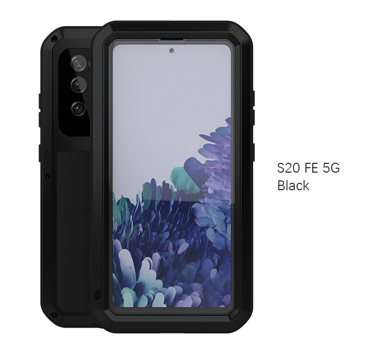 Do Samsung GALAXY S20 Fe Case miłość MEI Shock odporny na zabrudzenia wodoodporny metalowy pancerz pokrywa etui na telefony do Galaxy S20 FE 5G: Black / Original Packaging