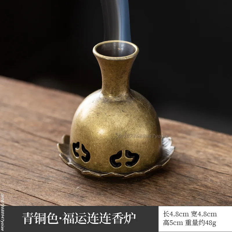 Antique Pocket Dragon Phoenix Incense Burner Hollow Incense Mini Ornaments Chinese Ancient Tea Desk Decor Office Decoration: light green