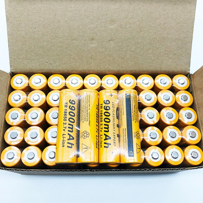 10pcs/Lot 18650 battery 3.7V 9900mAh rechargeable liion battery for Led flashlight Torch batery litio battery+