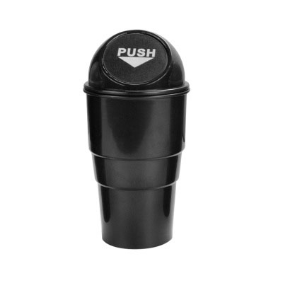 Cubo de basura para coche, contenedor de basura automático, caja para polvo, color amarillo, rojo, azul, negro y gris: Negro