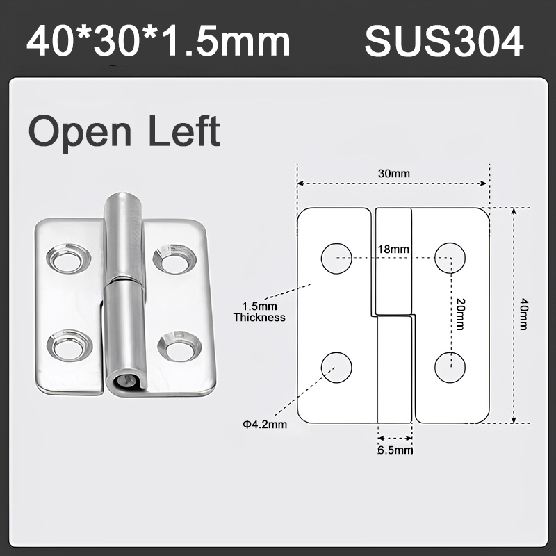 Bisagra desmontable de acero inoxidable 304, bisagra de puerta extraíble para armario, herrajes para muebles: Oro